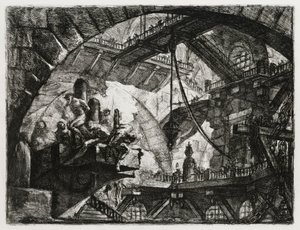 Prigionieri su una piattaforma sporgente da Giovanni Battista Piranesi