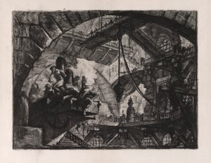 Prigionieri su una Piattaforma Sporgente, tavola 10 da Carceri da Giovanni Battista Piranesi