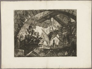 Prigionieri su una piattaforma sporgente, tavola 10 da Prigioni Immaginarie da Giovanni Battista Piranesi