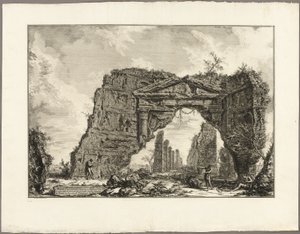 Resti di un portico coperto, o di un criptoportico, in una villa di Domiziano, a cinque miglia da Roma sulla strada per Frascati, da Vedute di Roma da Giovanni Battista Piranesi