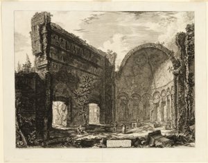 Resti di una stanza appartenente al Pretorio di Villa Adriana, Tivoli, da Vedute di Roma da Giovanni Battista Piranesi