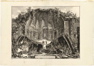 Resti del tempio del dio Canopo a Villa Adriana, Tivoli, da Vedute di Roma