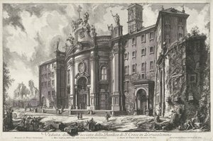 Santa Croce in Gerusalemme a Roma (Veduta della Facciata della Basilica di S. Croce in Gerusalemme) da Giovanni Battista Piranesi