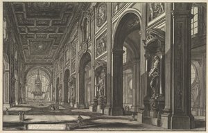 St. Giovanni in Laterano, Interior, from "Vedute di Roma" (Views of Rome) da Giovanni Battista Piranesi