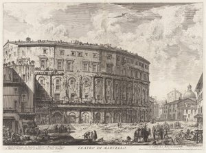Teatro di Marcello. Questo fu fabricato da Augusto, e dedicato a Marcello suo Nipote, da Vedute di Roma da Giovanni Battista Piranesi