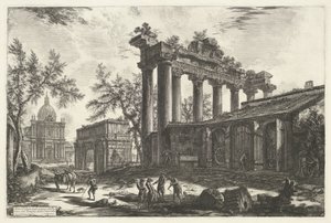 Tempio di Saturno a Roma (Vedute di Roma disegnate e incise da Giambattista Piranesi architetto veneziano) da Giovanni Battista Piranesi