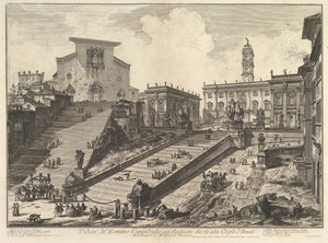 Il Campidoglio e i gradini di S. Maria in Aracoeli Veduta del Romano Campidoglio