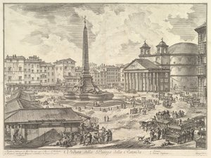 Veduta della Piazza della Rotonda, con il Pantheon e l