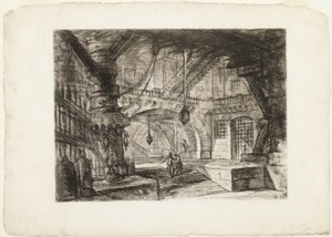 Il molo con catene, tavola 16 da Prigioni immaginarie da Giovanni Battista Piranesi