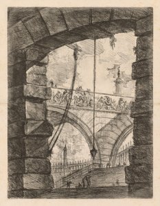Le prigioni: Un arco alto con un fregio, 1745-1750