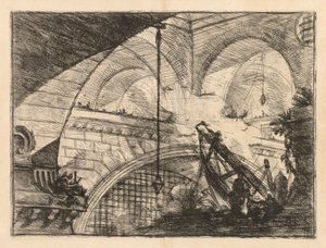 Le Prigioni: Una serie di gallerie con struttura a gru di travi, 1745-1750 da Giovanni Battista Piranesi