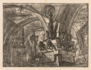 Le prigioni: Archi rotondi che sorgono da una colonna quadrata, 1745-1750 da Giovanni Battista Piranesi