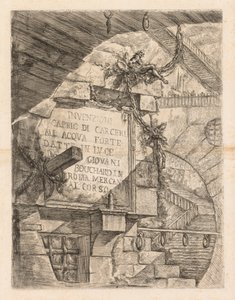 Le prigioni: Pagina del titolo -- Interno di una prigione da Giovanni Battista Piranesi