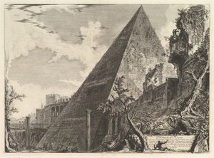 La piramide di Caio Cestio, da Vedute di Roma