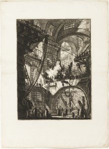 Il fuoco fumante, tavola 6 dalle Prigioni immaginarie da Giovanni Battista Piranesi