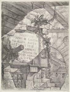 Titolo con vista in prigione e titolo sul muro da Giovanni Battista Piranesi