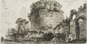 Tomba di Cecilia Metella chiamata Capo di Bove [Testa di Bue], tavola venti da Alcune vedute di archi trionfali e altri monumenti da Giovanni Battista Piranesi
