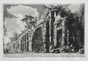 Veduta dei muri che investivano le falde del Monte Celio da Giovanni Battista Piranesi