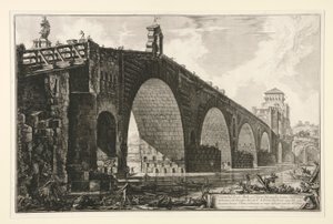 Veduta del Ponte Molle sul Tevere due miglia lontano da Roma, da Vedute di Roma