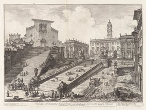 Veduta del Campidoglio Romano con Scalinata
