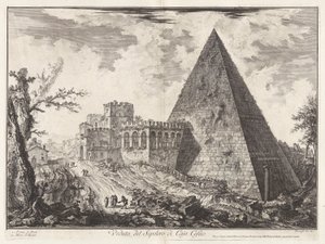 Veduta del Sepolcro di Caio Cestio, da Vedute di Roma da Giovanni Battista Piranesi