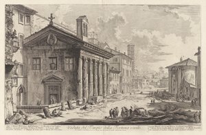 Veduta del Tempio della Fortuna virile. Oggi S. Maria Egizziaca degli Armeni, da Vedute di Roma da Giovanni Battista Piranesi