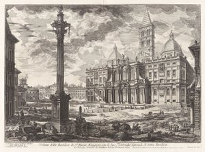 Veduta della Basilica di Santa Maria Maggiore con le sue Due Ali Laterali, dalle Vedute di Roma da Giovanni Battista Piranesi