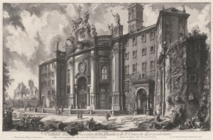 Veduta della facciata della Basilica di Santa Croce in Gerusalemme da Giovanni Battista Piranesi
