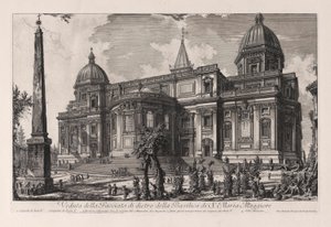 Veduta della facciata di dietro della Basilica di S. Maria Maggiore, da Vedute di Roma