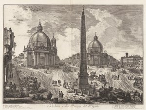 Veduta della Piazza del Popolo, da Vedute di Roma da Giovanni Battista Piranesi