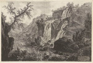 Veduta delle Cascatelle a Tivoli, da Vedute di Roma da Giovanni Battista Piranesi
