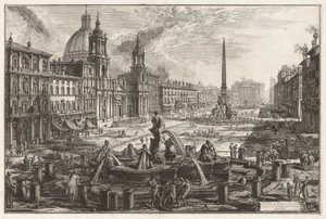 Veduta di Piazza Navona sopra le rovine del Circo Agonale, da Vedute di Roma da Giovanni Battista Piranesi