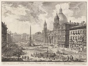 Veduta di Piazza Navona sopra le rovine del Circo Agonale, da Vedute di Roma da Giovanni Battista Piranesi