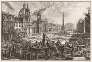 Veduta di Piazza Navona sopra le rovine del Circo Agonale [Circo di Domiziano], da Vedute di Roma (Vedute di Roma) da Giovanni Battista Piranesi