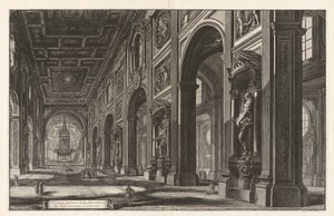 Veduta interna della Basilica di S. Giovanni Laterano, da Vedute di Roma