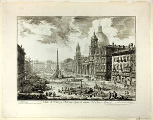 Veduta di Piazza Navona sopra le rovine del Circo di Domiziano, da Vedute di Roma da Giovanni Battista Piranesi