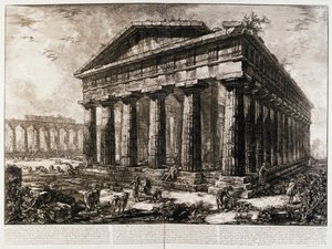 Veduta del Tempio di Nettuno a Paestum da Giovanni Battista Piranesi