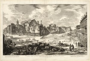 Veduta dei resti visibili delle Terme di Diocleziano, da Vedute di Roma da Giovanni Battista Piranesi