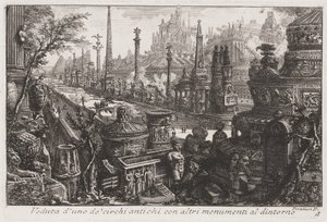 Veduta di un vecchio circo con altri monumenti all