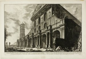Veduta della Basilica di S. Paolo fuori le Mura, costruita da Costantino il Grande, da Vedute di Roma da Giovanni Battista Piranesi
