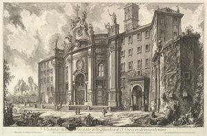 Veduta della facciata della Basilica di S. Croce in Gerusalemme da Giovanni Battista Piranesi