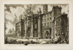 Veduta della facciata della Basilica di S. Croce in Gerusalemme, da Vedute di Roma da Giovanni Battista Piranesi