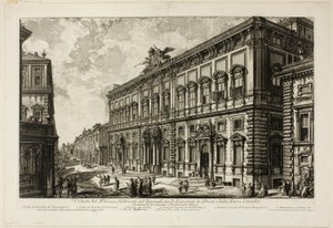 Vista del Palazzo della Consulta sul Quirinale che ospita la Segreteria Papale, da Vedute di Roma da Giovanni Battista Piranesi