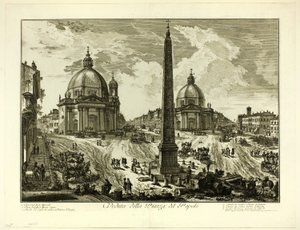 Veduta di Piazza del Popolo, da Vedute di Roma da Giovanni Battista Piranesi