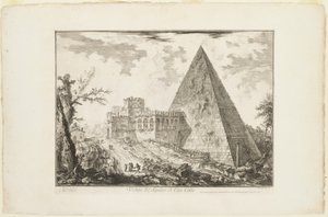 Veduta della Tomba Piramidale di Cestio, da Vedute di Roma