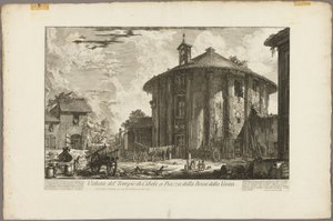 Veduta del Tempio di Cibele nella Piazza della Bocca della Verità, da Vedute di Roma