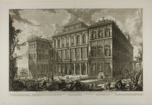 Veduta del palazzo della illustre famiglia Barberini sul colle Quirinale, progettato dal Cavaliere Bernini, da Vedute di Roma da Giovanni Battista Piranesi