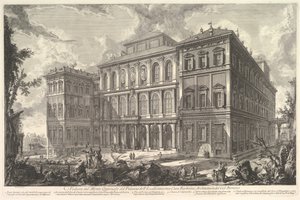 Veduta del palazzo della illustre famiglia Barberini sul Colle Quirinale, disegnato..., ca. 1750-1759 da Giovanni Battista Piranesi