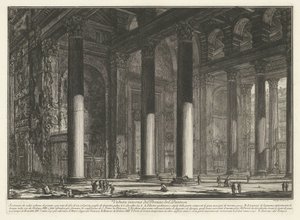 Vestibolo del Pantheon a Roma Veduta interna del Pronao del Panteon (titolo sull