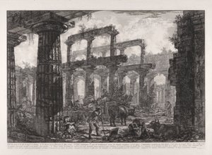 Veduta dei resti della cella del Tempio di Nettuno, da Diverse vedute di da Giovanni Battista Piranesi